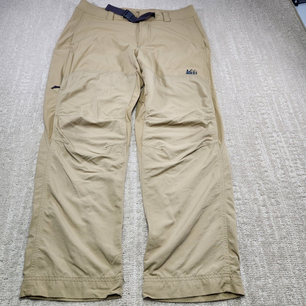 Rei Co Op Pants Men 36x30 Sahara Shade Gorpcore Vented Quick Dry UPF Belted